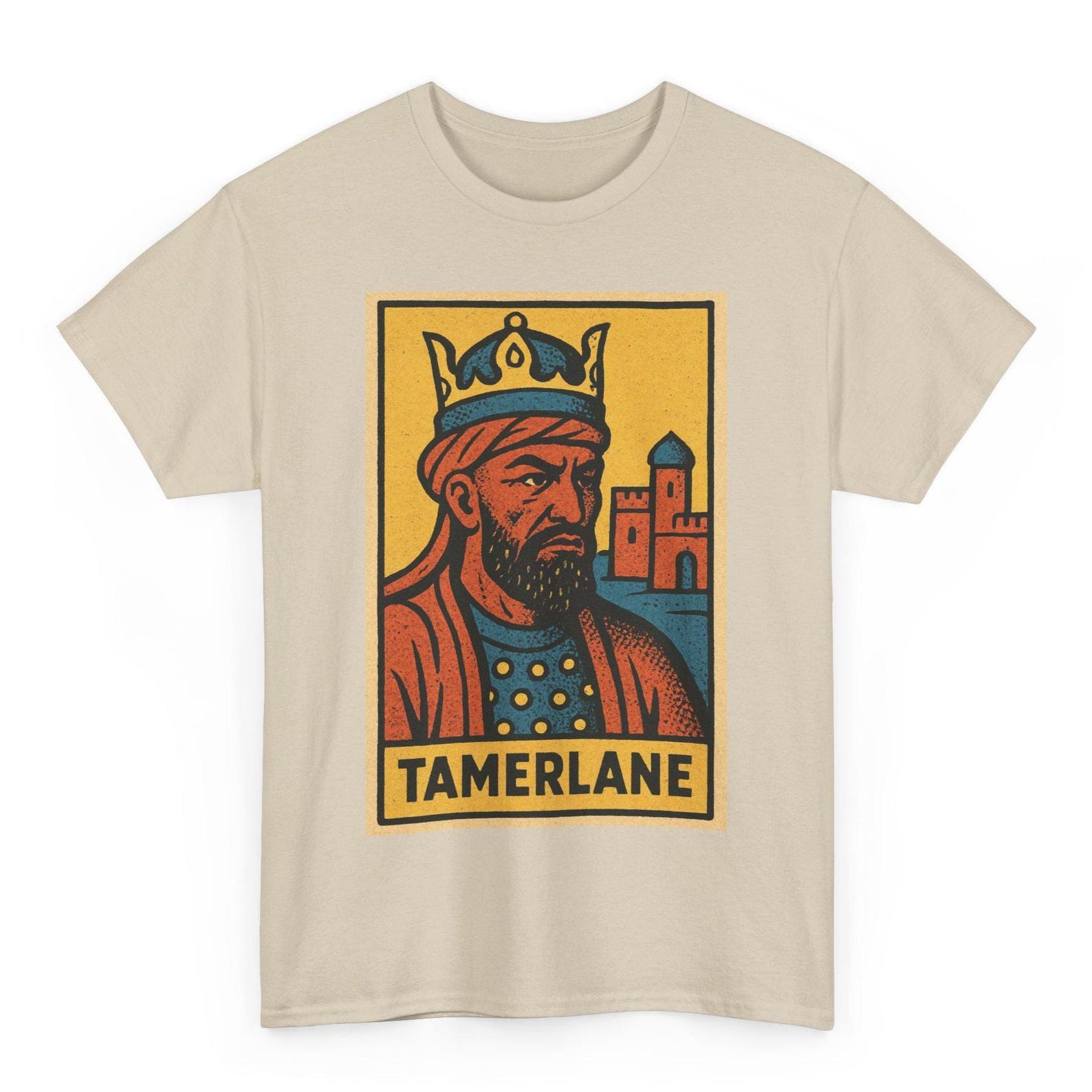 Tamerlane Retro Comic T-Shirt: Vintage Timurid Empire Graphic Tee 2XL