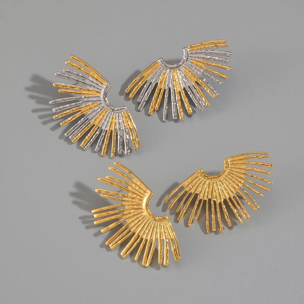 Fashion Geometric Drop Earrings Stainless Steel Bow Earrings Trendy Gold Plating Earrings Jewelry