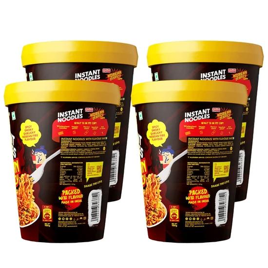 Masterchow Instant Cup Noodles - Korean 2X Noodles | Pack of 4 | 100G each