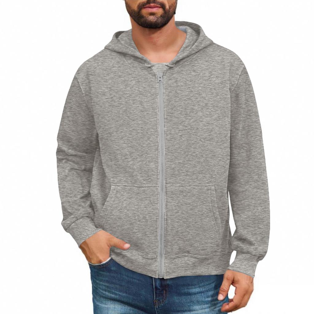 Men Full Zip Up Sweatshirts Long Sleeve  Pullover Tops Casual  And Tall Jackets With Pockets