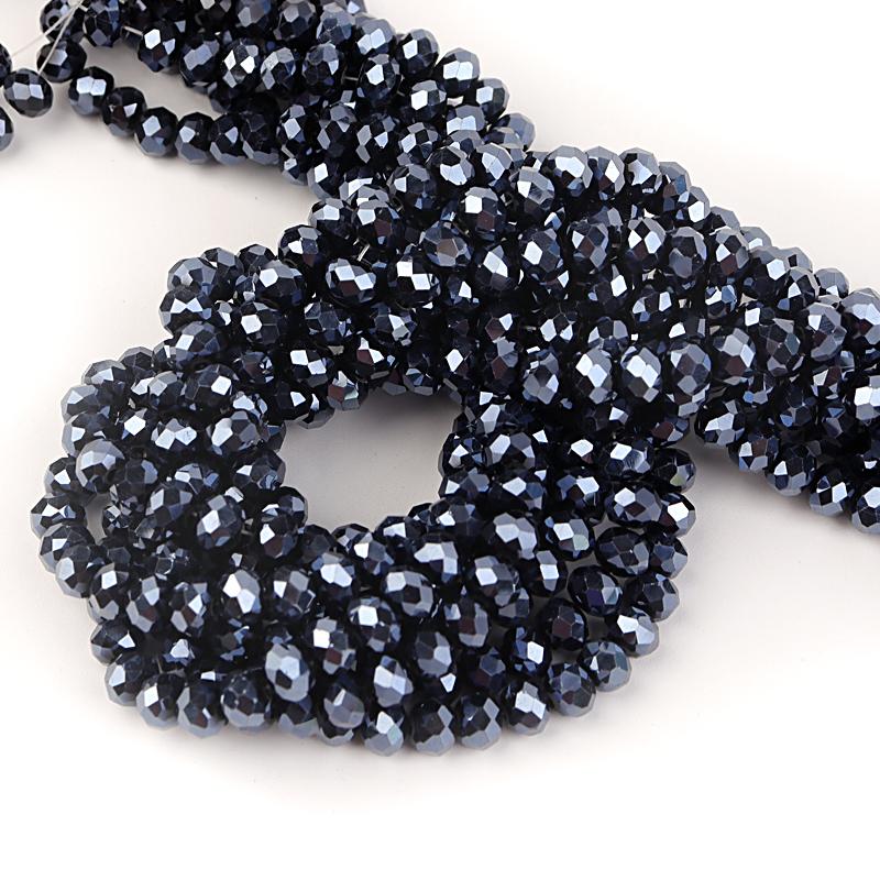 3/4/6/8/10mm Faceted Black Crystal Beads Hematite Glass Loose Spacer Beads For Jewelry Making DIY Necklace Bracelets Accessories