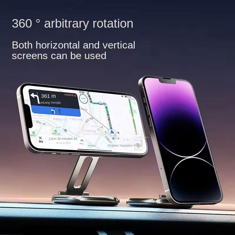 Mini Magnetic Car Phone Holder Rotatable Collapsible Magnet Smartphone Mobile Stand Cell GPS For iPhone Xiaomi Huawei Samsung LG