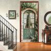 Rustic Green Wallpaper Self Adhesive Door Mural Removable Vinyl Home Decor Art Decal Wooden Scenery Wall Poster Stickers Porte Deursticker