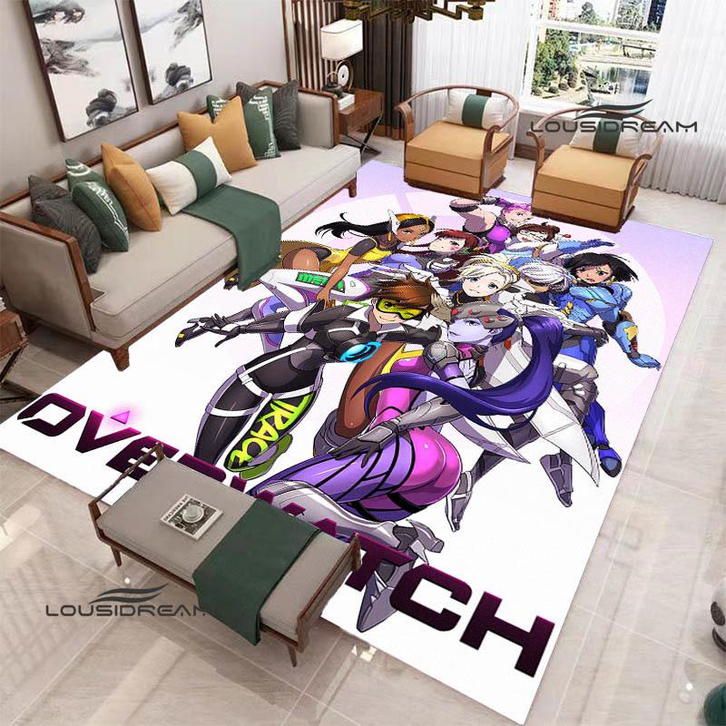 2026 Game Overwatch Printed Carpet Game Room Bedroom Non -slip Carpet Photography Prop Kawaii Rug Area Rug Birthday Gift