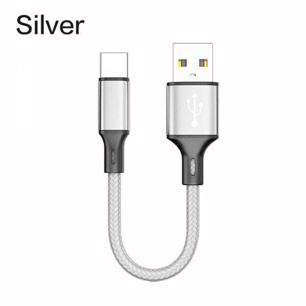 Fast Charging Nylon Braided USB C To Micro USB Data Sync Cable 25CM Compatible with Smartphones Tablets Durable and Flexible