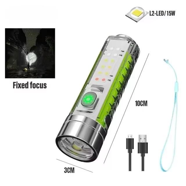 USB Wiederaufladbare LED Taschenlampe LED Mini Schlüsselanhänger Licht Multifunktionale Tragbare Taschenlampe Handlampe für Camping Spaziergang Angeln