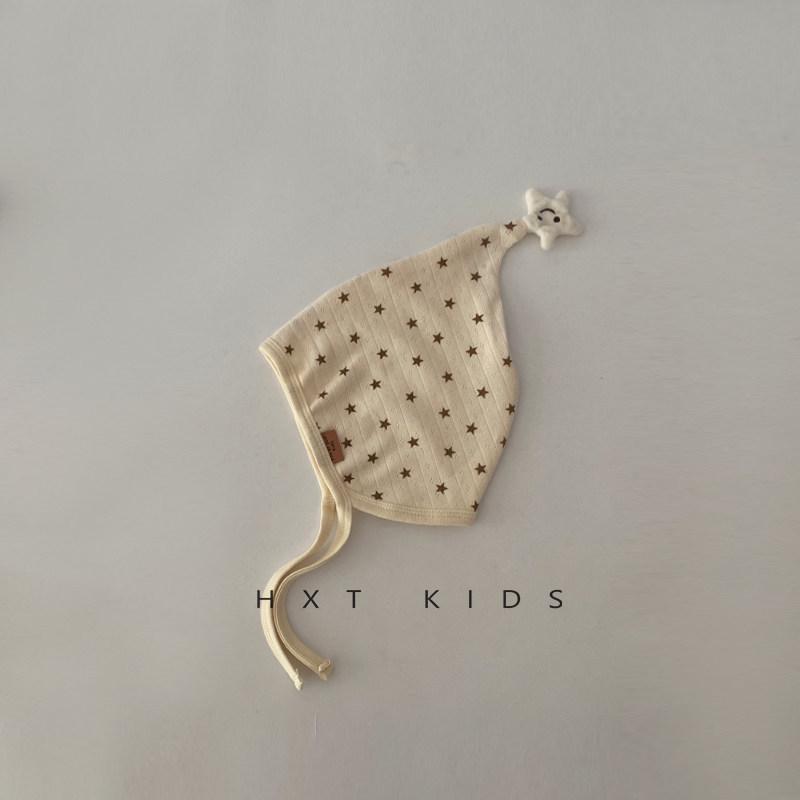 2026 Spring Newborn Star Pattern Lace-up Baby Ear Protection Hat - Super Cute Fetal Cap