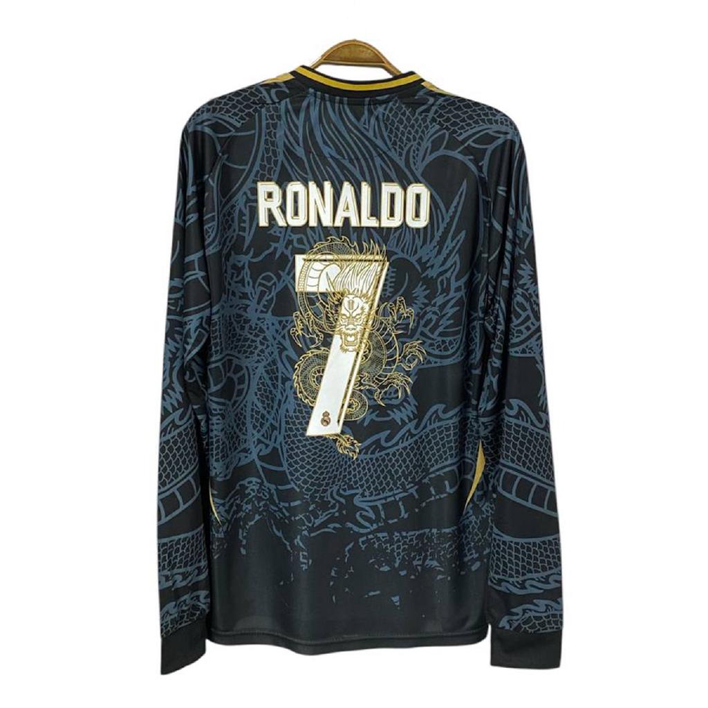 Dayibali Cristiano Ronaldo 2024-25 Black Long Sleeve Dragon Pattern Jersey