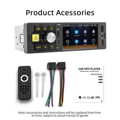 Portable 4.1in High Clear Car BT MP5 Player Cordless Multilanguage Multifunctional Auto Audio and
