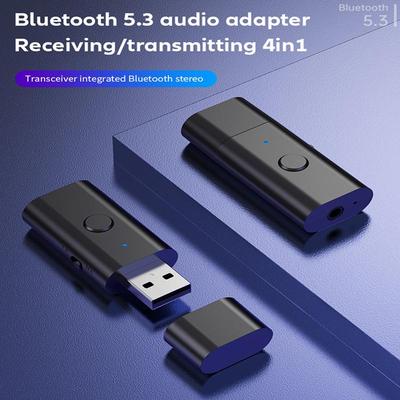 4 In 1 USB Wireless Bluetooth 5.3 AUX Adapter Audio Receiver Transmitter USB To 3.5mm Jack for PC TV Car Handsfree Kit Accessories