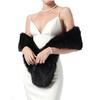 178*15cm Double-Sided Plush Women's Faux Fur Collar Scarf Wrap Winter Neck Warmer Collar Ladies White Scarf