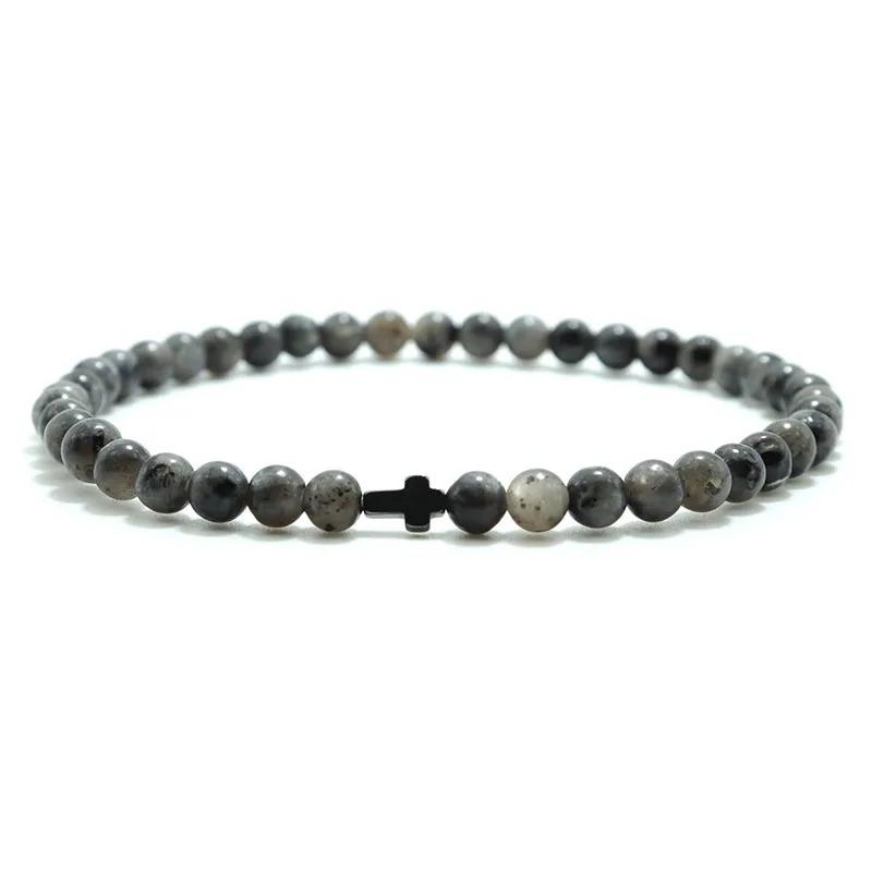 Nou Brățară Cruce Bărbați 4mm Brățară Piatră Naturală Ochi de Tigru Natural Mărgele de Orez Brățară Homme Accesorii Bărbați