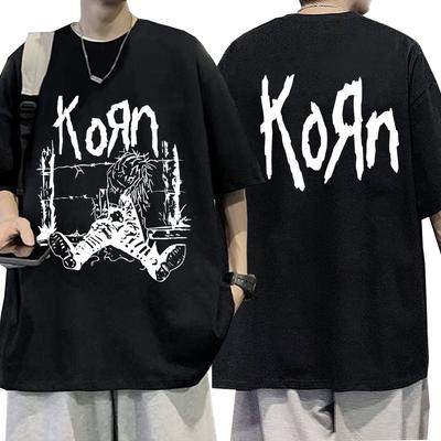 Rock Band Korn 1994 Rag Doll Neidermeyers T Shirt Men's Vintage Metal Gothic Oversized Short Sleeve T-shirts Hip Hop Streetwear