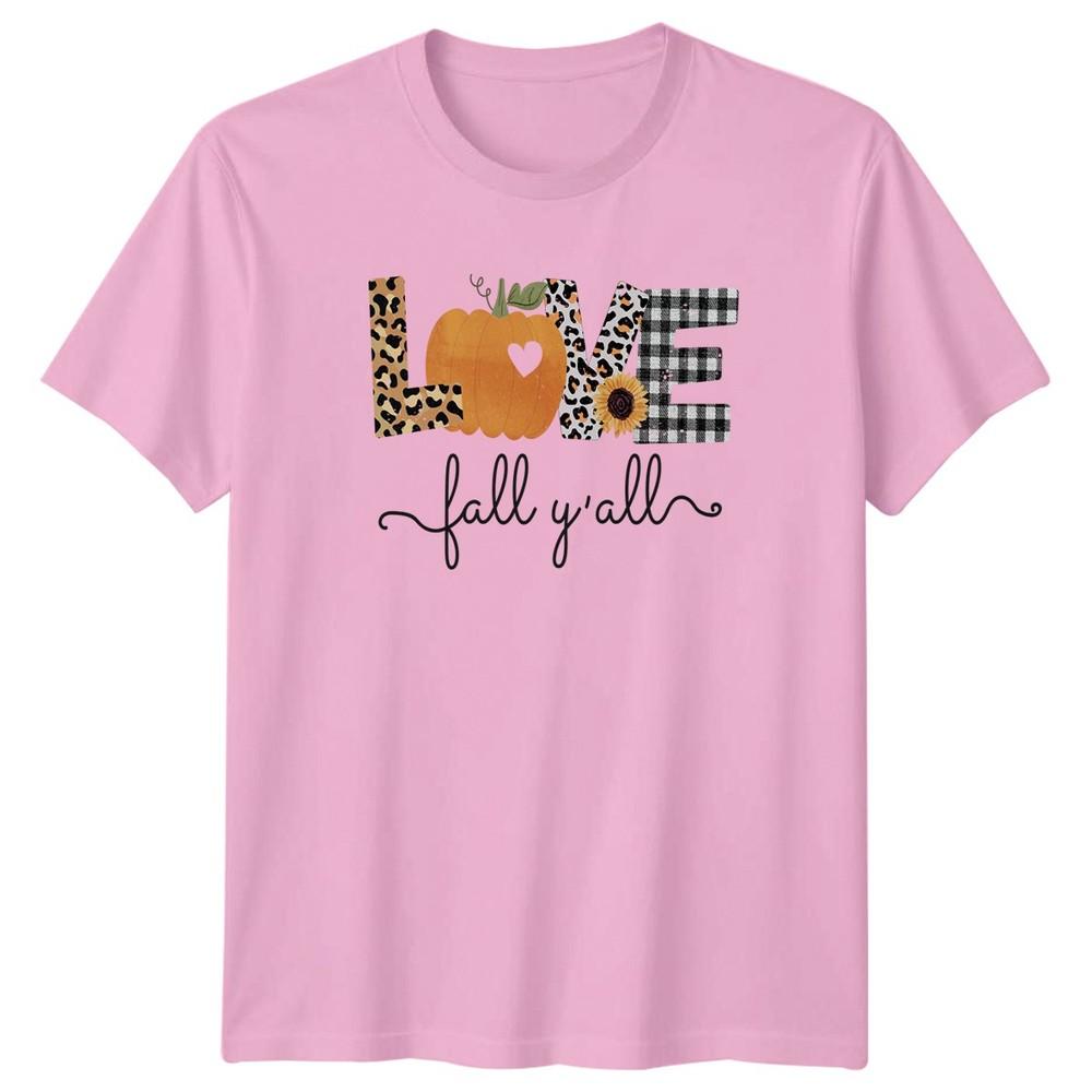 Love Fall Yall Unisexs TShirt Farmhouse Pumpkin Autumn Season