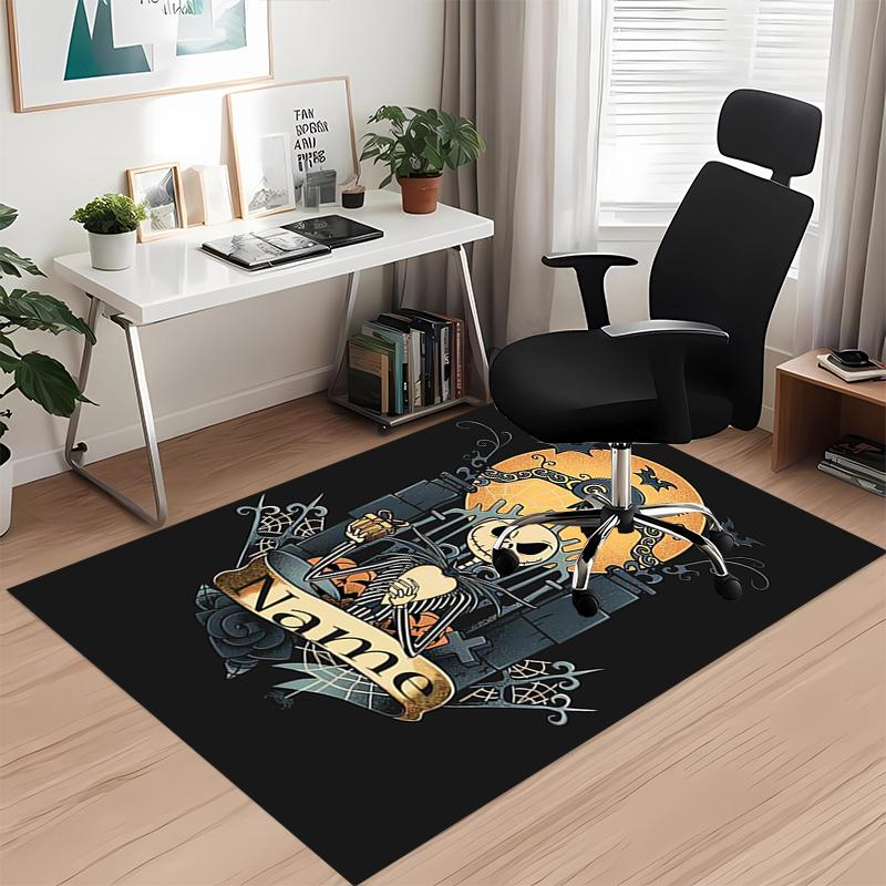 Custom Name The Nightmare Before Christmas Printed Carpet, for Office Chair Living Room Bedroom Kitchen Room Decor Gifts.