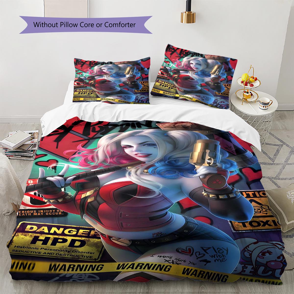 

Harley Pattern Bedding Quilt Set Quilt Cover Pillowcase Home Decoration Gift (1 * duvet cover + 2 * pillowcase, without core) 135x200cm
