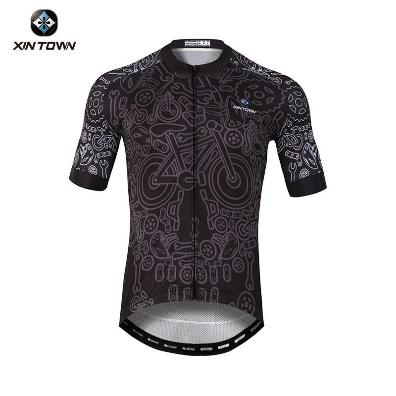 XINTOWN Cycling Short Sleeve Jersey Bib Shorts Set Bike Wear Men