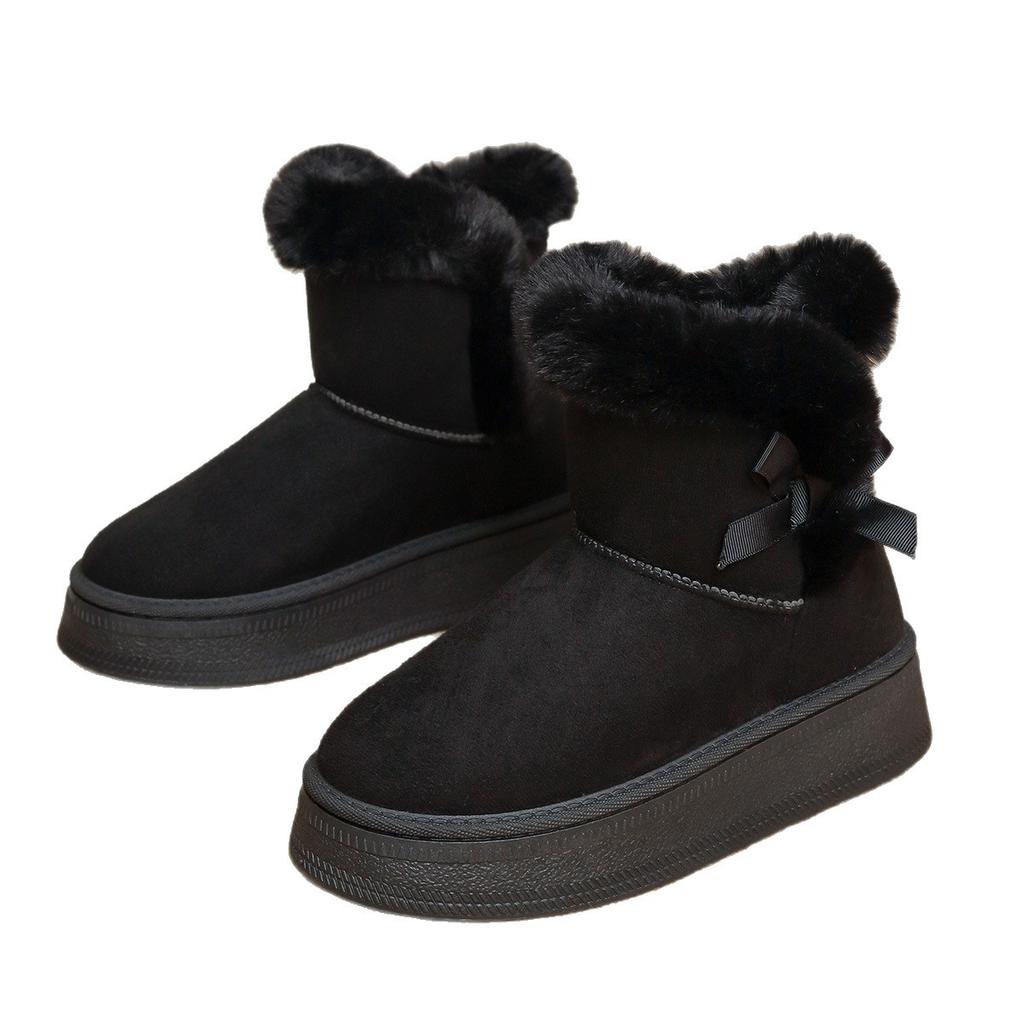 Foreign trade large size snow boots women's 2025 winter new casual fur warm outer wear thick-soled cotton boots