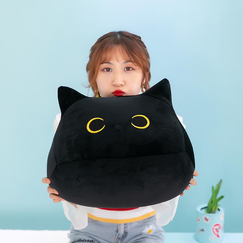 Plush Toy Cute Black Cat Pillow Doll Soft Boy Doll Cat Doll Corner Nap Pillow