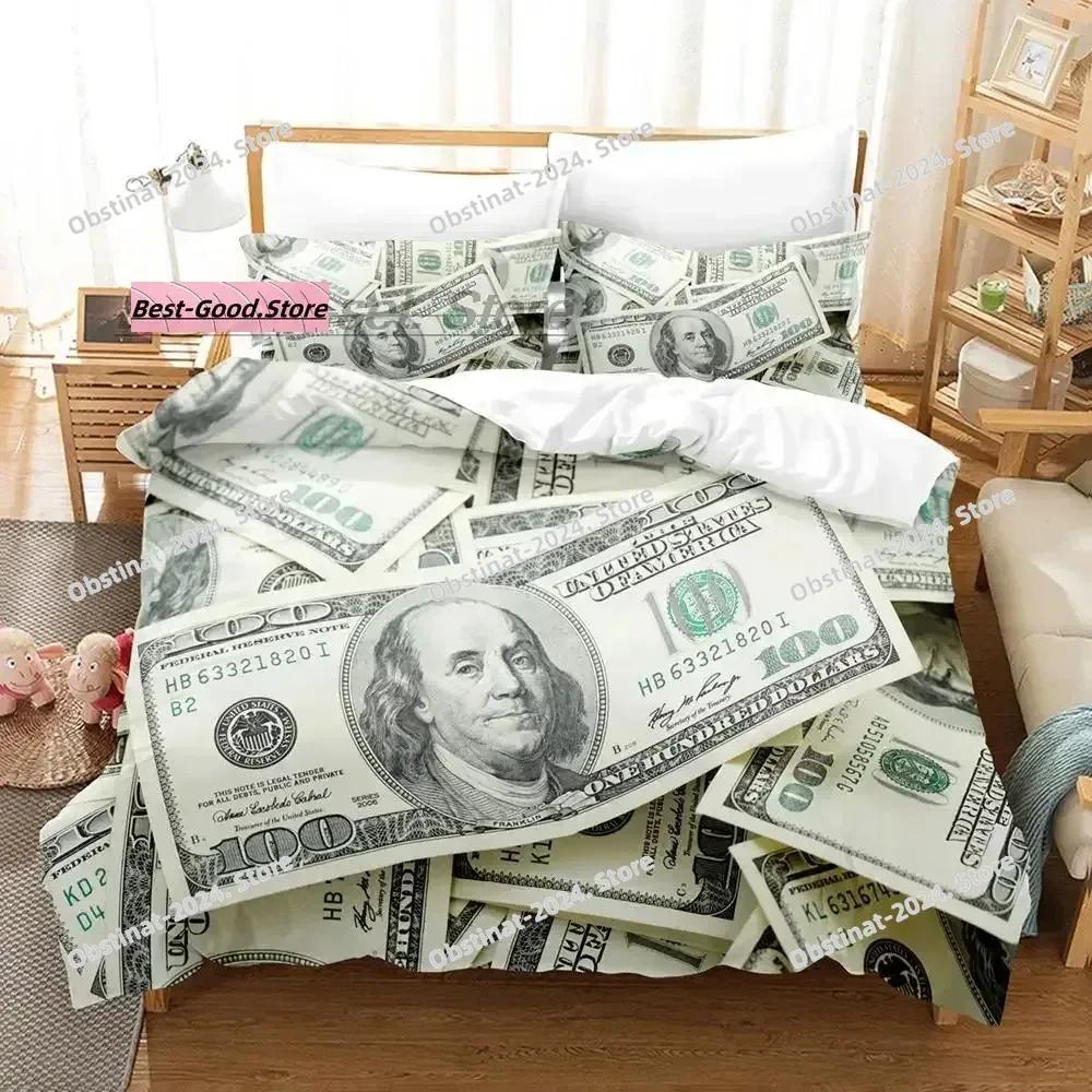 Dolar Beding Set Single Twin Ful Quen King-Sized Dimensionsd Dimensions Bed Linen Set Aldult Kid Bedrom Duvetcover Sets 3D Print Money bed shet set