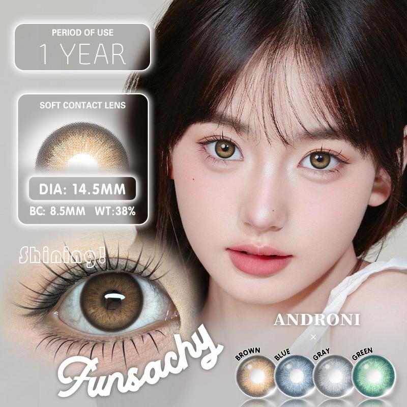 FUNSACHY Colored Lenses 1pair Brown Natural Eye Makeup Contacts Gray Pupils Blue Green Lens Yearly Fashion Cosmetics SoftLens