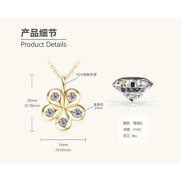 Srebrny Glam Luksusowy Naszyjnik z Moissanitem, Prosty i Elegancki Dla Kobiet, Popularny Łańcuszek Camellia na obojczyk, Świeży i Delikatny Wisiorek Płatek