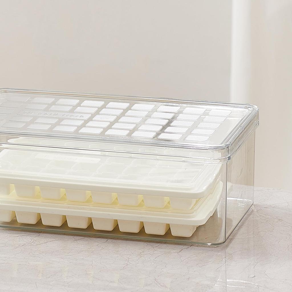 ZASA Ice Silicone Ice Tray Ice Maker That Keeps Ice Fresh by Storing It Individually 32 Holes Household Transparent Ice Making Container Ice Maker Ice