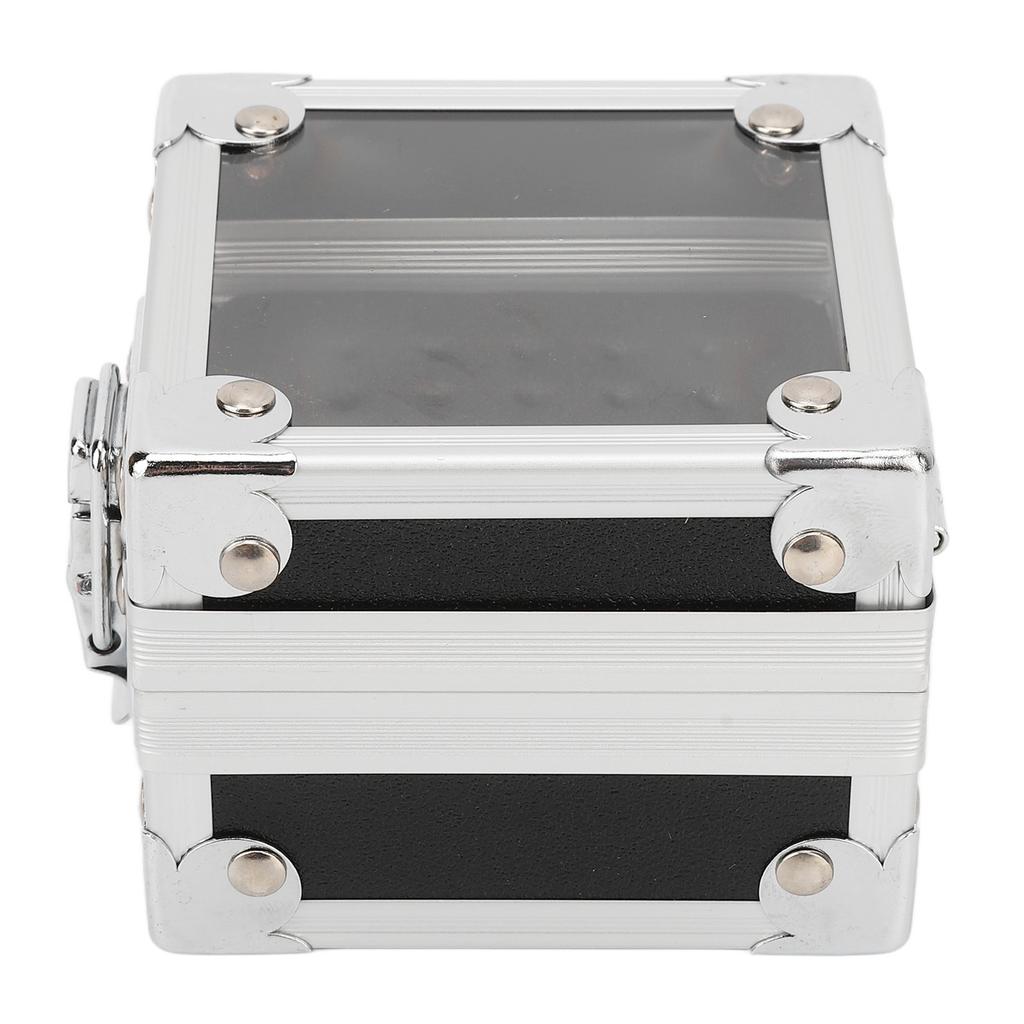 Nail Drill Bits Storage Box 25 Holes Transparent Clamshell Lock Design Dustproof Nail Drill Bits Desktop Container
