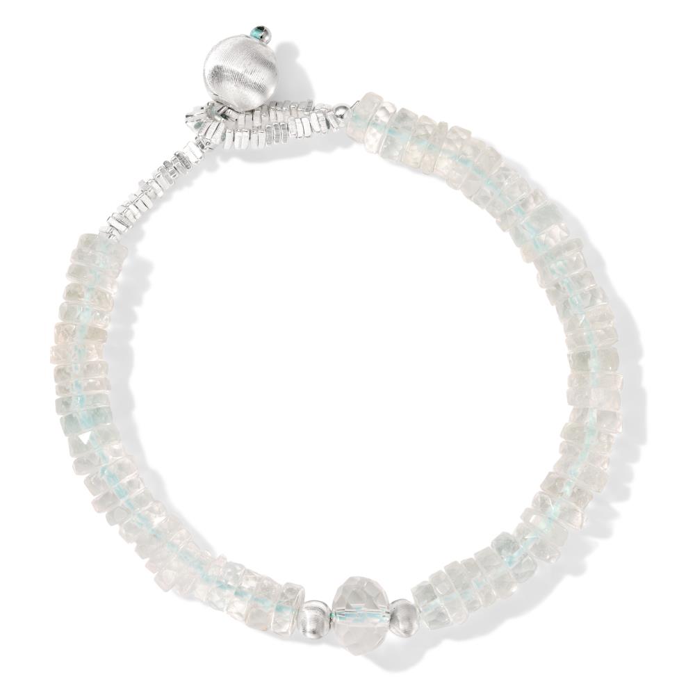 Dylam Natural Topaz Women Bracelets Non Tarnish Free 925 Sterling Silver Jewelry Bead Bracelets 17cm