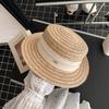 French retro flat top straw hat women's summer seaside beach vacation sun hat sunshade sun protection hat straw top hat