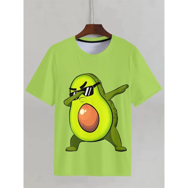 Summer Round Neck Funny Cartoon Pattern 3D Print Top Fashionable Casual Short Sleeved Men's T-shirts