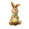 The retro brown rabbit statue decoration ornament with eggs is suitable for Easter home garden desktop decoration.