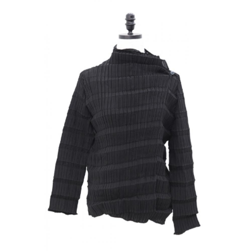 Shiz Madam Women 3d Pleats Piano Wrap Blouse   Cardigan J31789