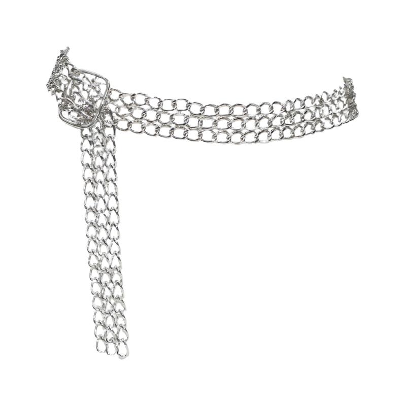 

Fashionable Metal Material Waist Chain With 100cm Length Perfect For Streetwear And Casual Wear серебряный