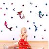 Cute Starry Sky Mermaid Wall Stickers DIY Creative Room Decoration Children Room Decal Kids Favorite 