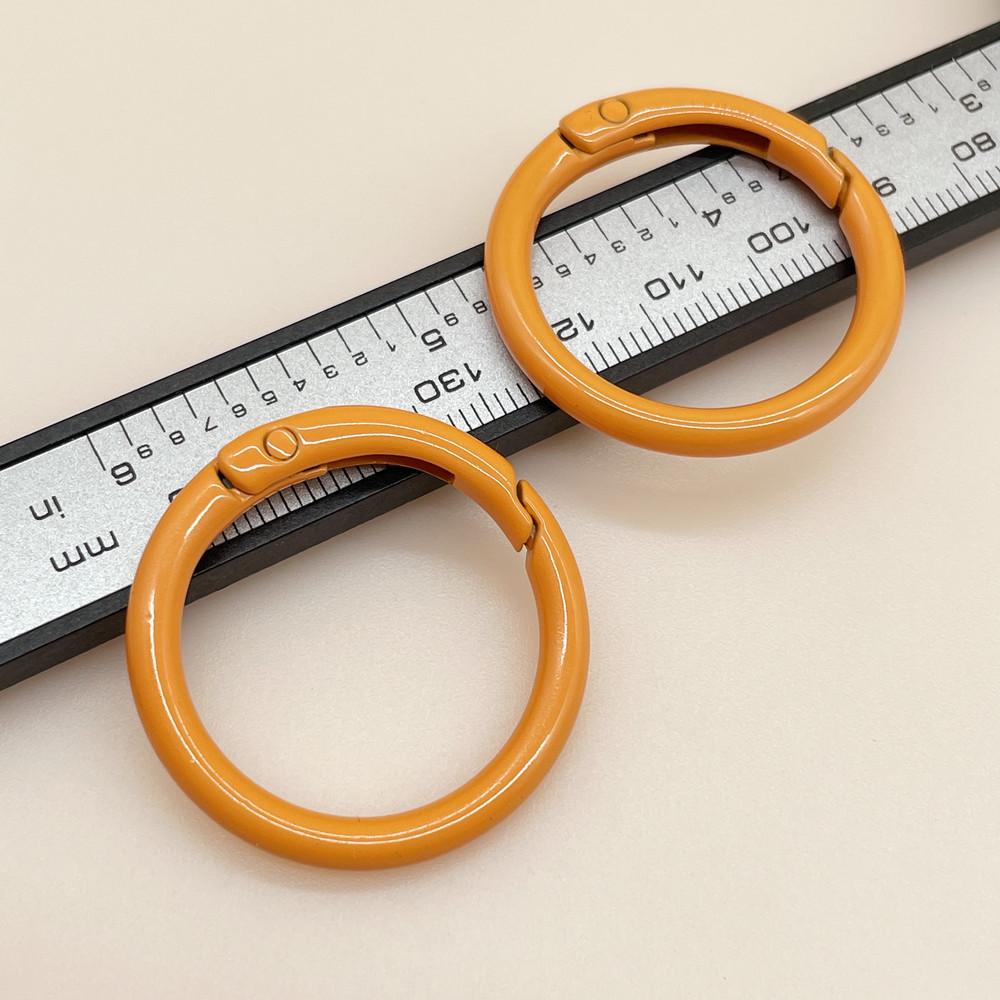 33mm Colorful Coil Spring Snap Buckle Luggage Bag Doll Keychain Ring Ornament