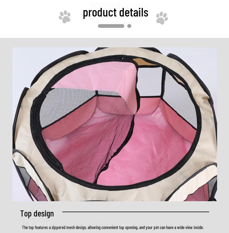 Octagonal Foldable Pet Playpen: Waterproof, Scratch-Resistant Whelping Box and Tent for Dogs and Cats.