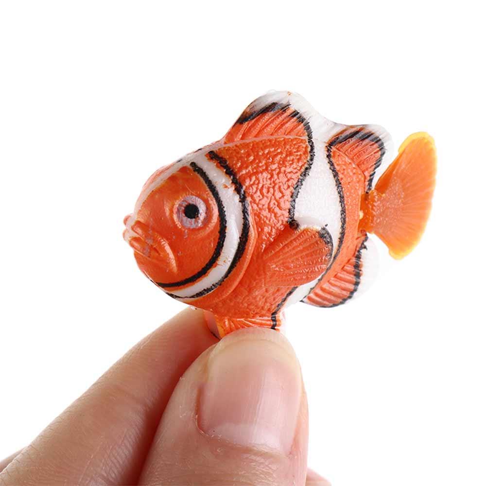 5pcs Decorative Artificial Clownfish Simulation Plastic Floating Fishes Random Color Simulation Ocean Tropical Fish