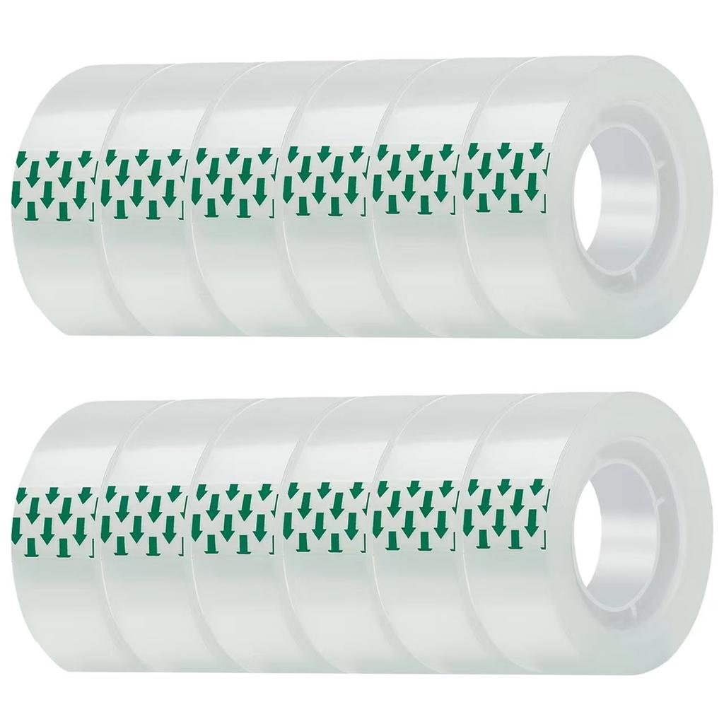 JACMD 12Rolls Transparent Tape,Clear Tape, 3/4×900 Inches - Special for Office, Home and Gift Wrapping, Daily Repair Essential, Must-Have for