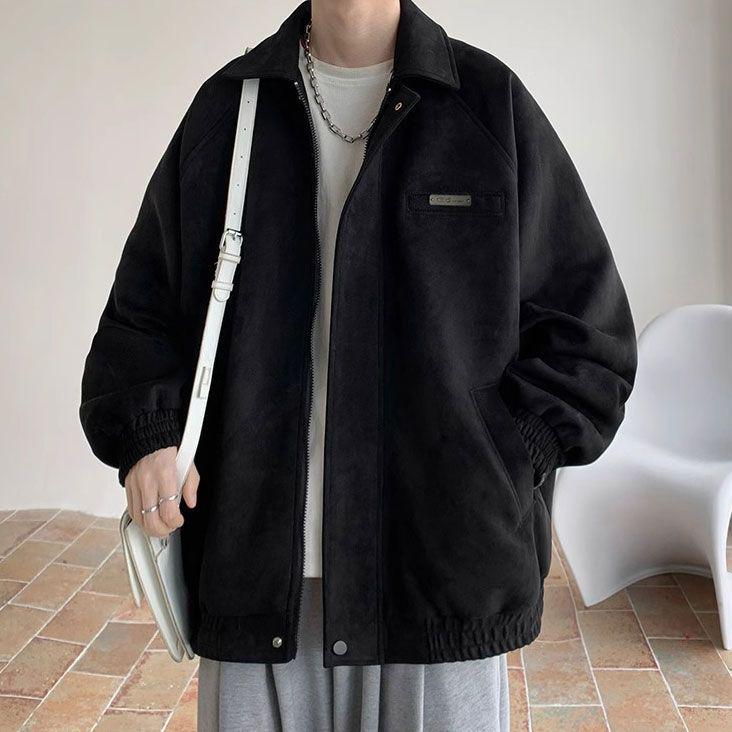 2025 European & American Retro Lapel Suede Jacket for Men & Teenagers