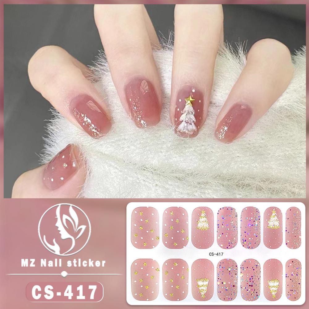 Christmas Waterproof No-bake Gel Nail Polish Film Full Sticker European and American Style Nail Film Sticker Nail Film Sticker