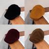 Classic Solid Corduroy Color Beret Cap With Warmth Sunshade For Winter Gift
