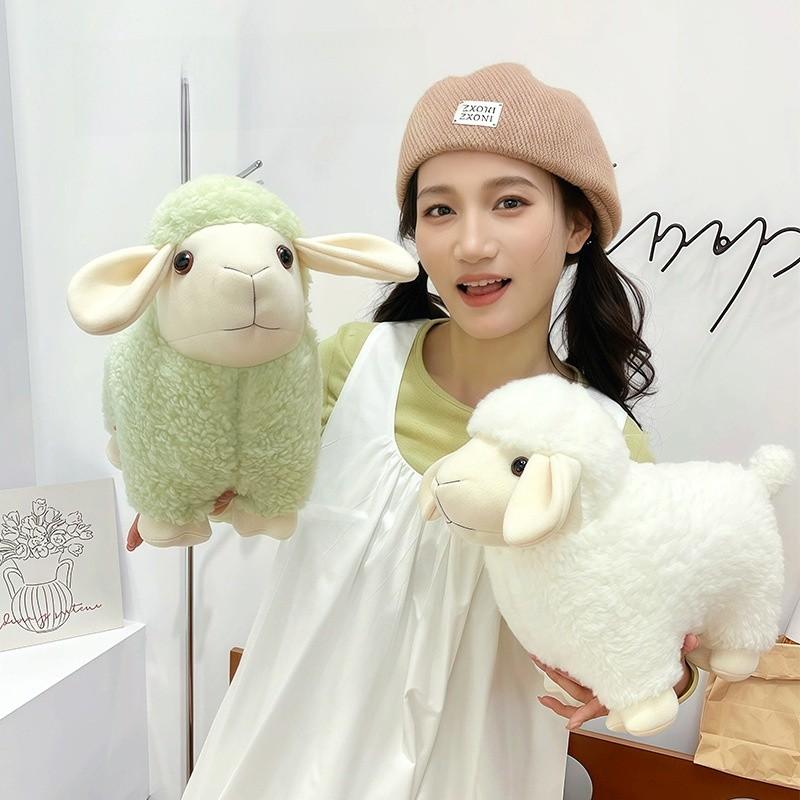 Plush Sheep Toy With Short Pile Fabric For Kids And Adults