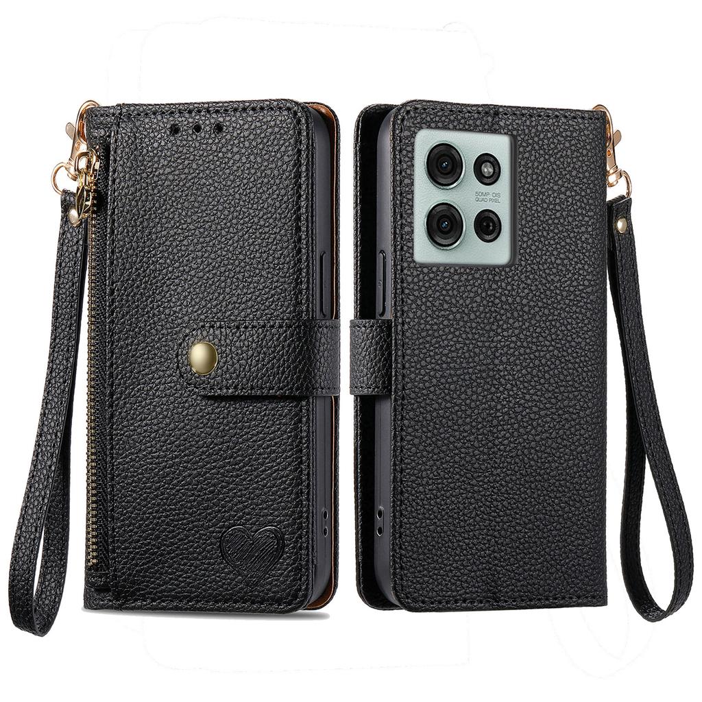 For Motorola Moto G75 5G Case RFID Blocking Zipper Pocket Leather Wallet Phone Cover