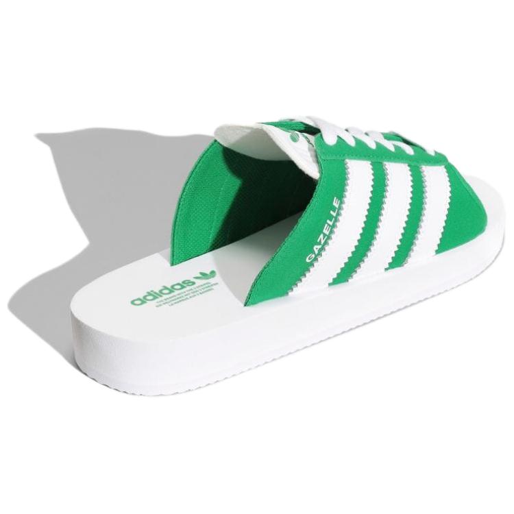 Adidas Gazelle Beach Slides Green Women Sneakers Footwear-White JQ7426
