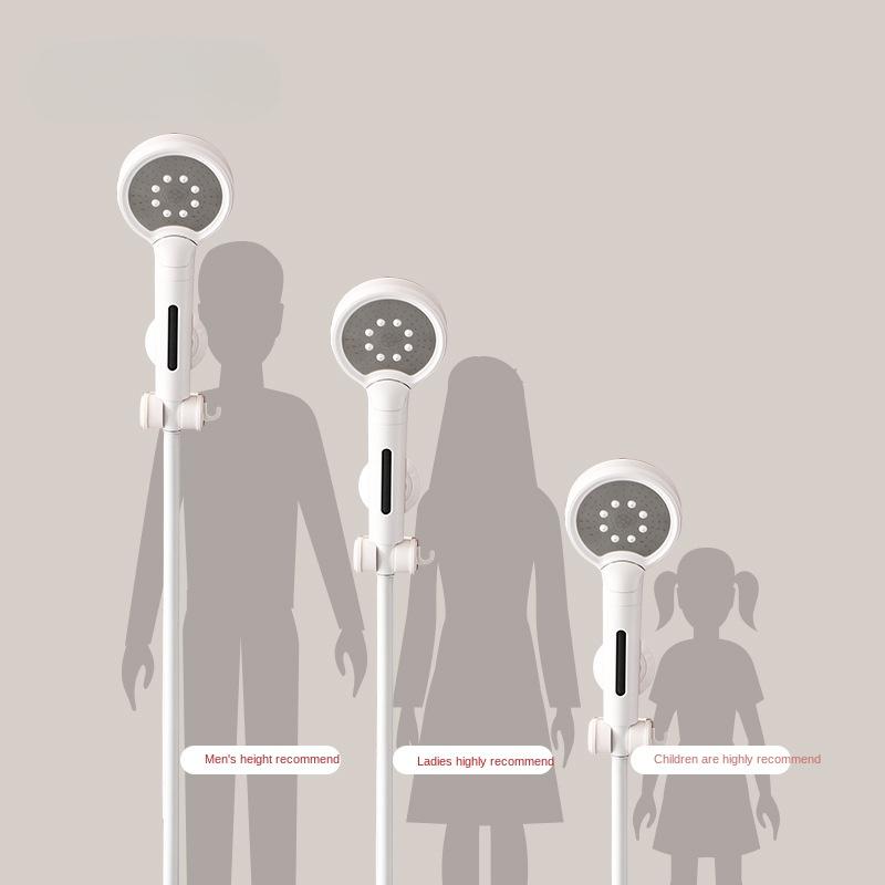 Suction cup shower rack bracket fixing artifact bathroom without drilling, child-friendly movable shower nozzle base