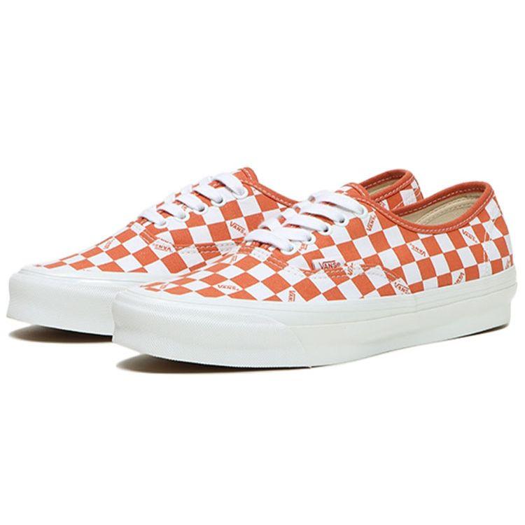 Vans OG Authentic LX Mecca Orange Checkerboard Unisex Sneakers True-White VN0A5FBD0HL