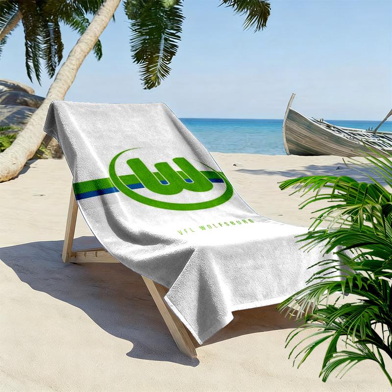 VfL Wolfsburg Print Strandtuch, Großes Weiches Schnelltrocknendes Handtuch für Strand Camping Schwimmen