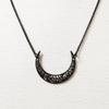 Gothic Minimalism Black Crescent Moon Witchcraft Pendant Black Rope Necklace for Women Halloween Party Jewelry Accessories Gifts