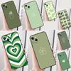 Green Aesthetic Phone Case For iPhone 16 Pro 15 Pro 11 13 14 Pro Max 12 Mini XR 16 15 Plus 16e Cover Shell